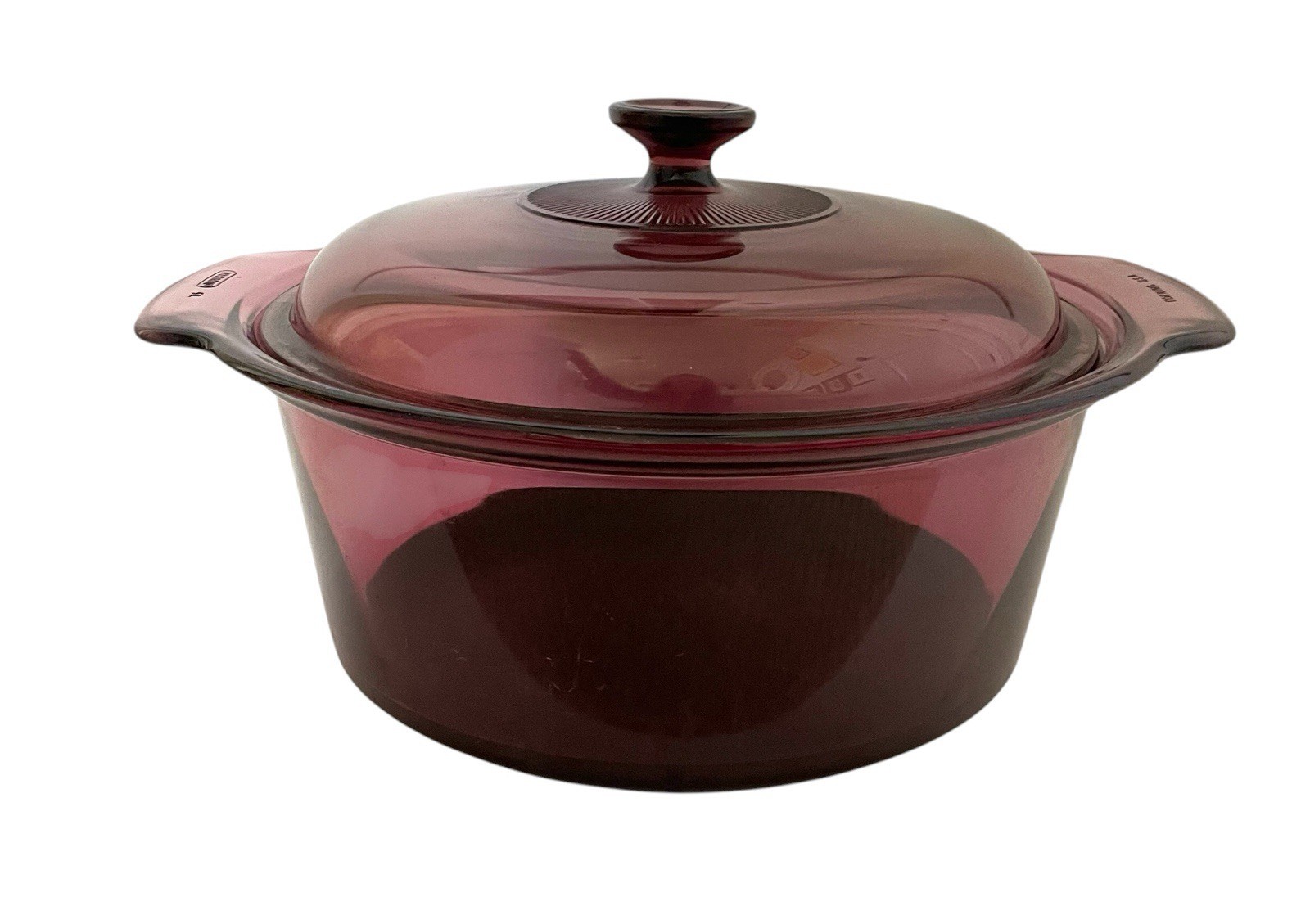 Visions Corning Ware Cranberry 5L Dutch Oven Teflon Bottom w Pyrex Lid