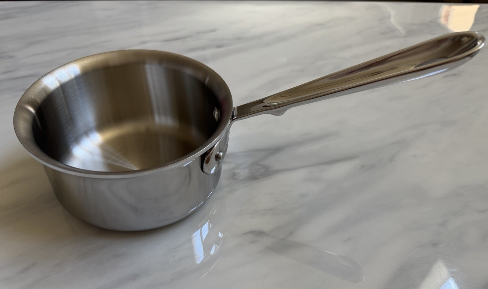 All-Clad D3 Polished Stainless Steel 1 Quart Saucepan NEW
