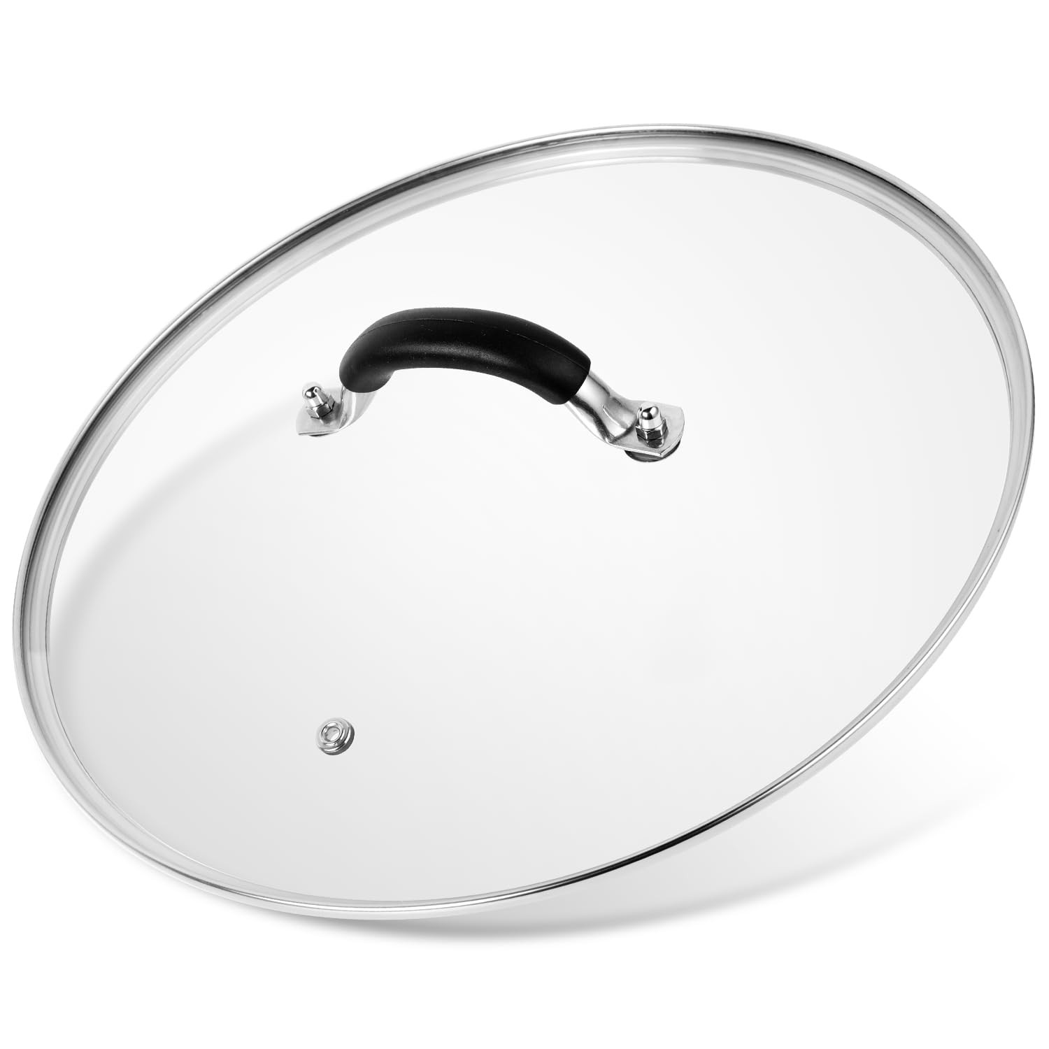 12 Inch Glass Pan Lid with Stainless Steel Handle for Frying Pans & Pots