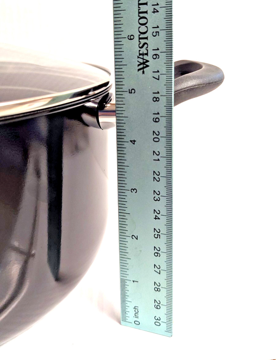 Non-Stick Easy Strain Pot Tilt Cookware 3-pc Black Clear Steam Release Lid NEW