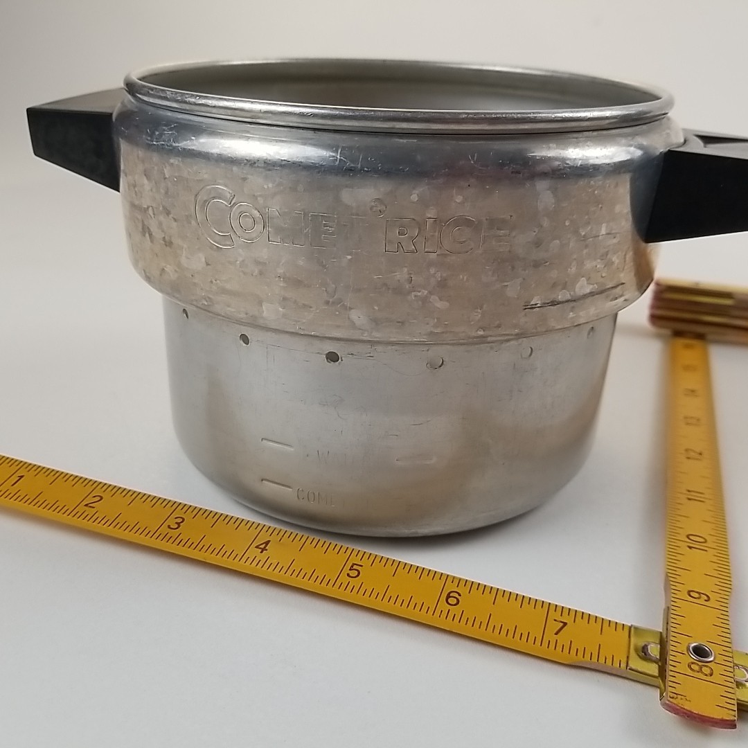 Comet Rice Steamer Pot Aluminum Double Stovetop Cooker Pan Excellent Vintage