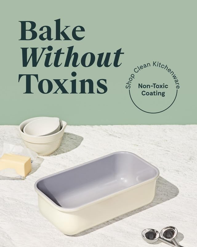 Non-Stick Ceramic 1 lb Loaf Pan – Naturally Slick Ceramic Loaf Pan (1lb) Black