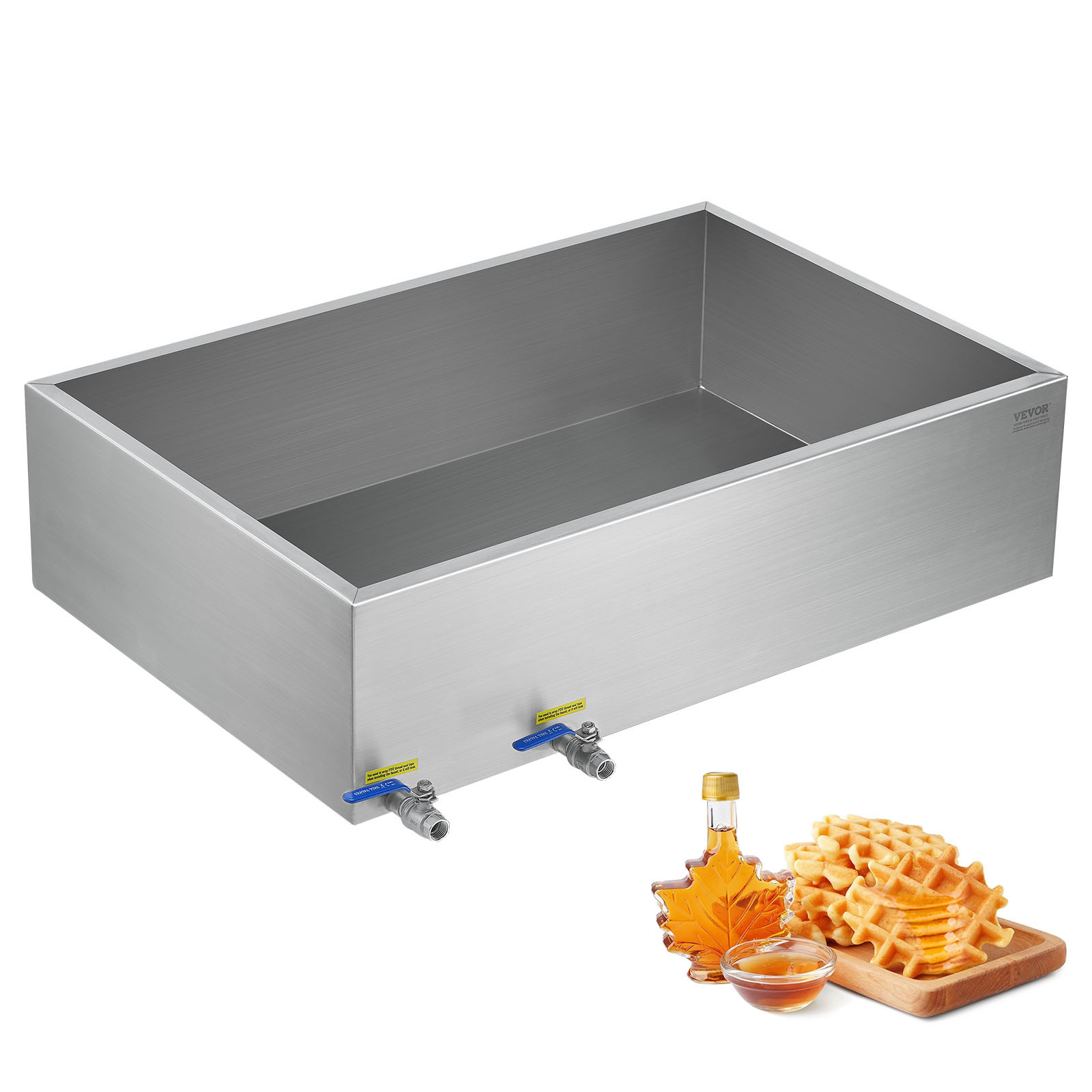 VEVOR 24x36x9.5 Maple Syrup Evaporator Pan Stainless with 2 Valves Home Outdoor
