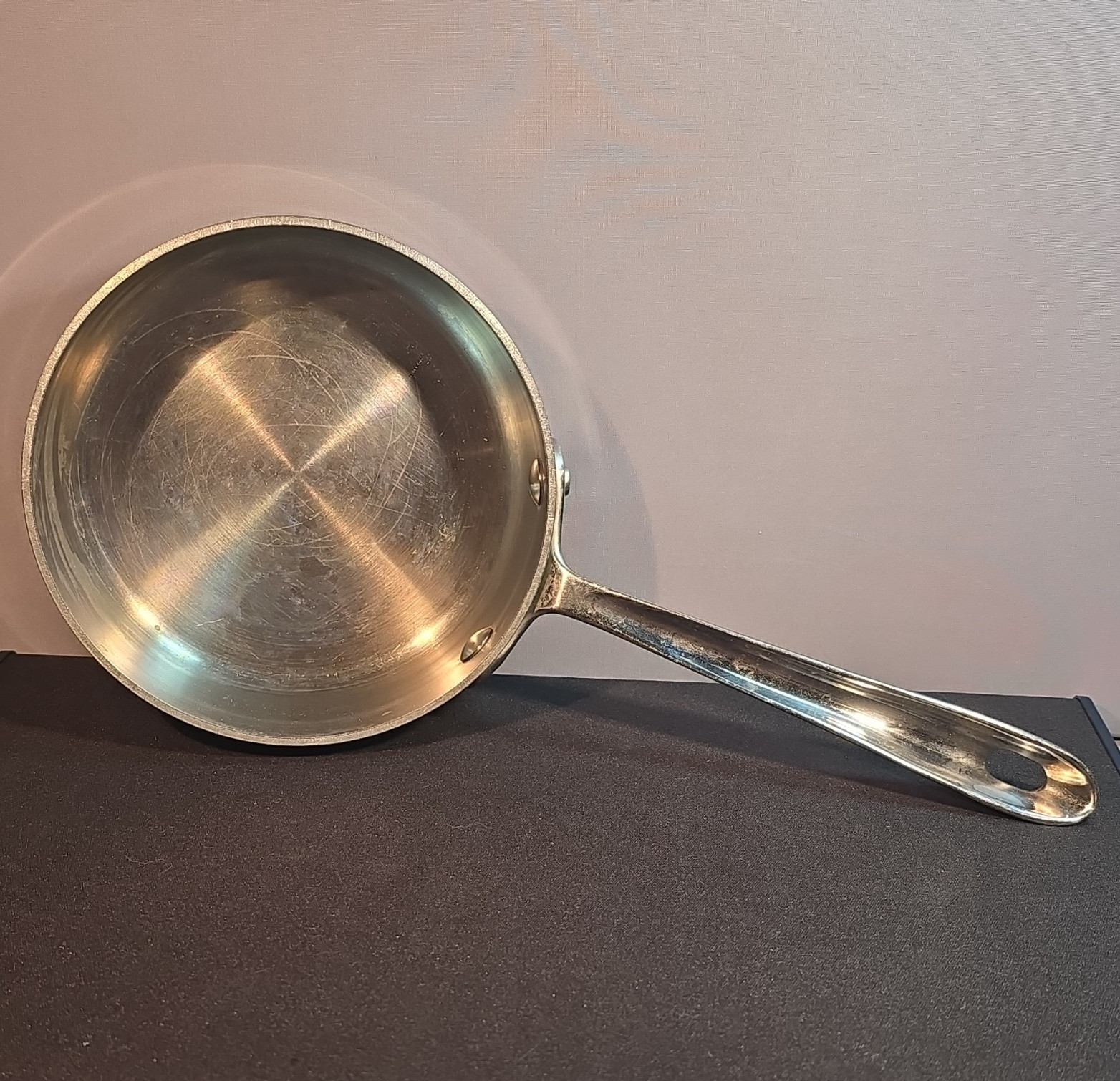 All-Clad D3 Stainless Steel 1 Qt Saucepan 6 in Long Handle Induction No Lid