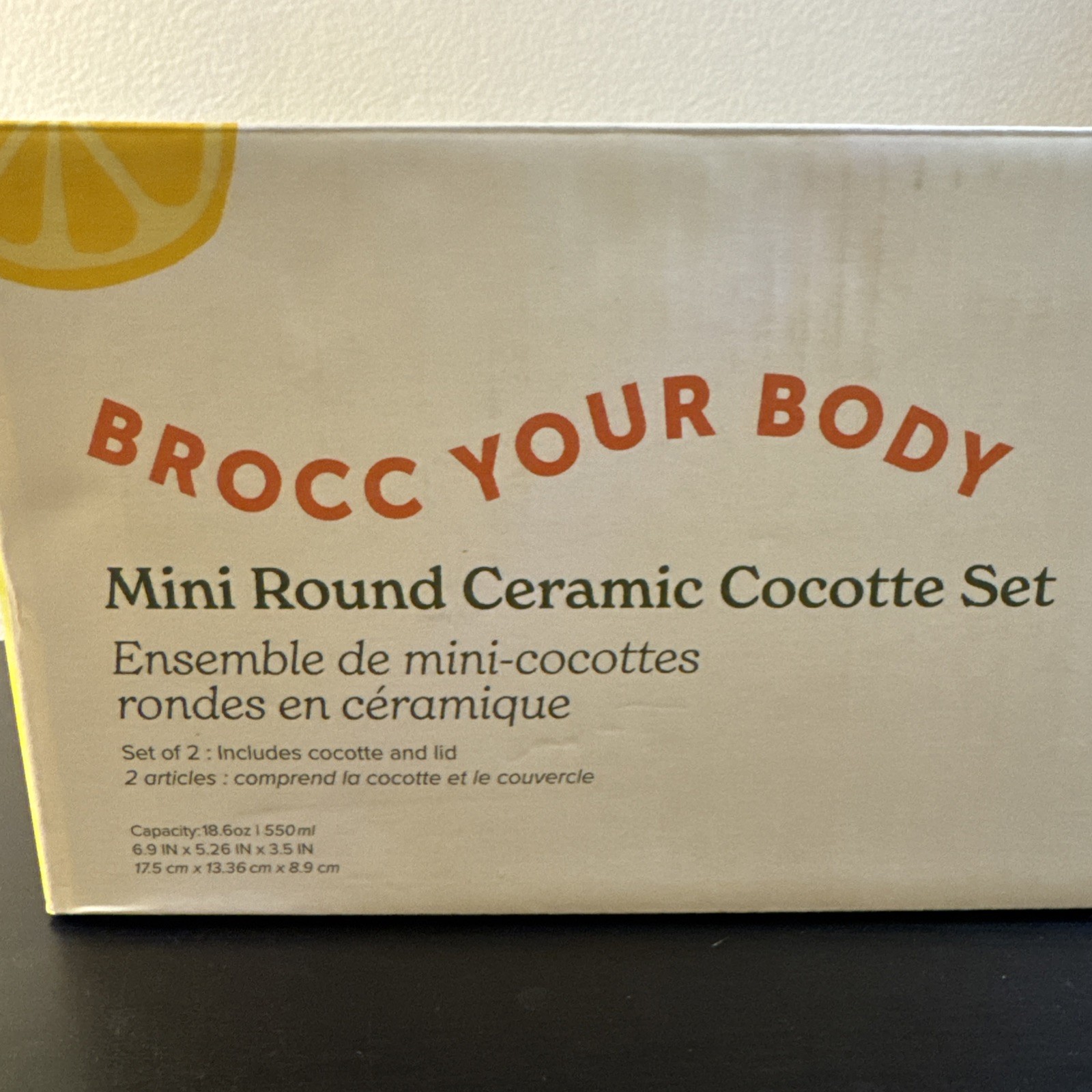 New Brocc Your Body Mini Round Ceramic Cocotte Dutch Oven Set Of 2 In Box