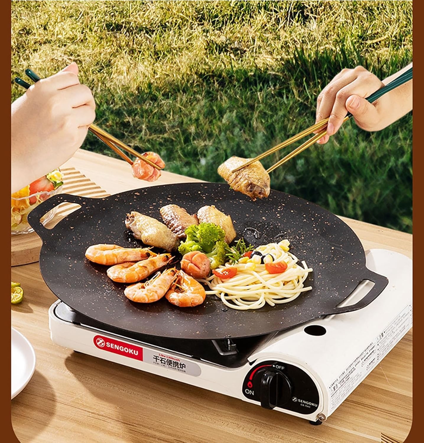 Elegant 9.4-Inch Non-stick Iron Grill Pan – Perfect for BBQs at Home & Outdoors