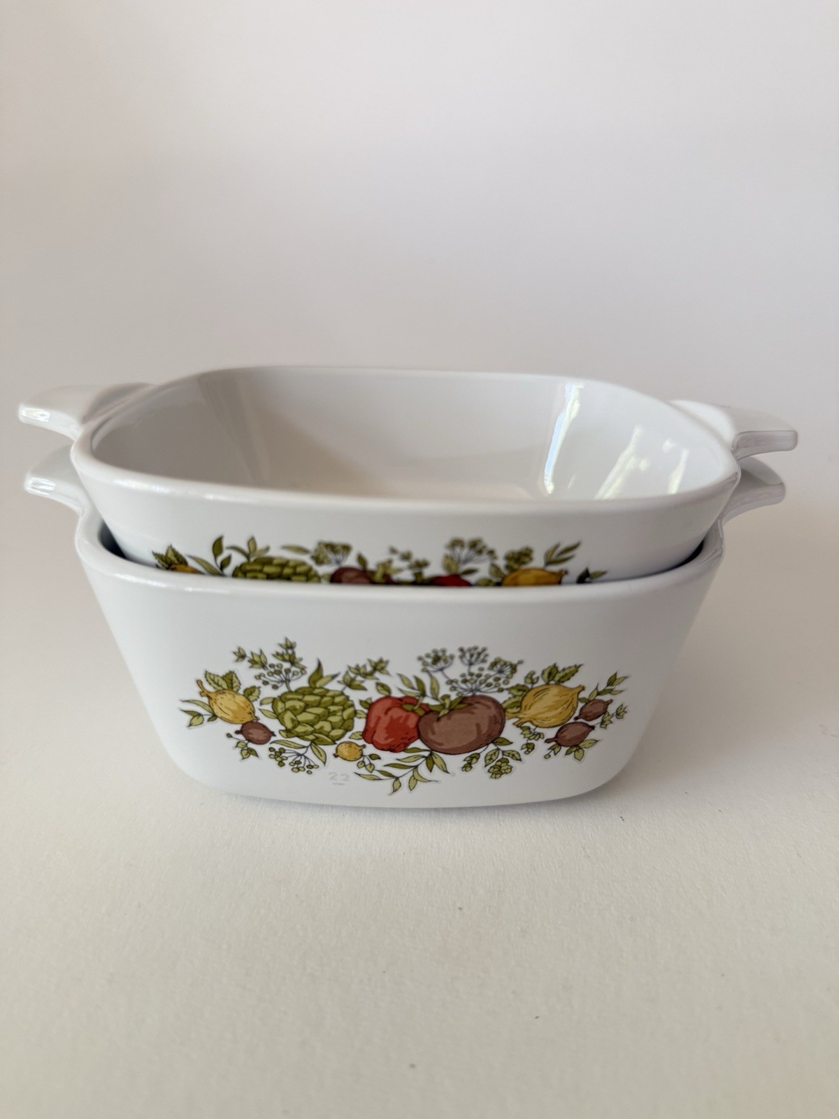 Vtg CorningWare Spice O Life Casserole Dish Set 1 Qt & 2 Cup Nesting No Lids