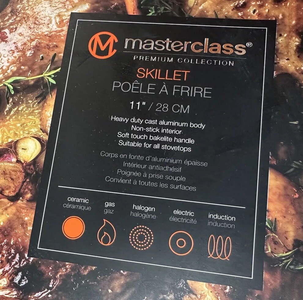 Masterclass Premium Cookware 8″ 9.5″ 11″ Skillet Frying Pans Set Of 3