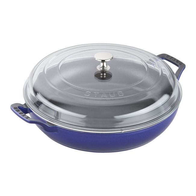 Staub Cast Iron Heritage All-Day 3.5-qt Braiser with Glass Lid – Marin Blue