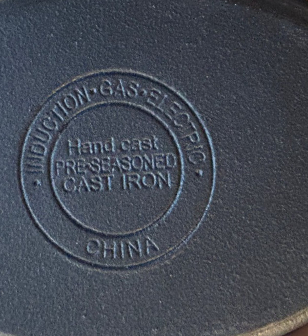 Basic Essentials 2 Piece Pre Seasoned Cast Iron Oval Sizzler Set W/ A Wood Tray