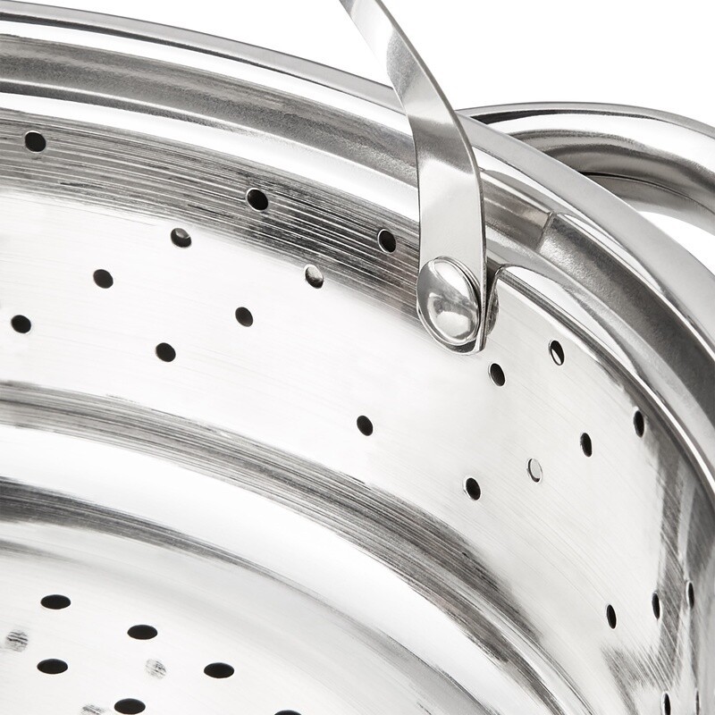 4 Piece Stainless Steel Multi Cooker Set W/ Glass Lid Steamer Colander Pot New