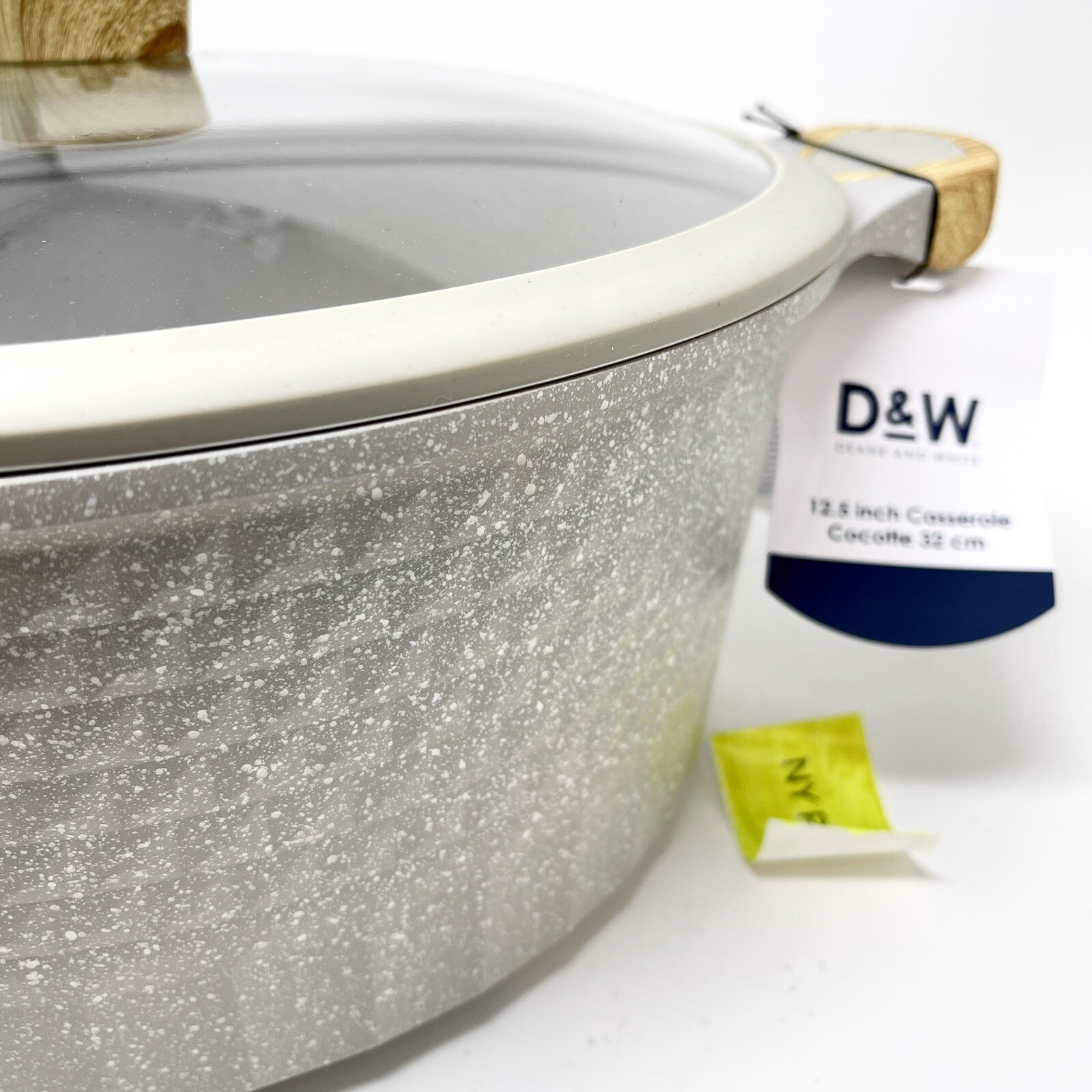 D&W Cookware Casserole Stock Pot Nonstick With Lid 10 Quart, 12.5” DIAMOND CUT