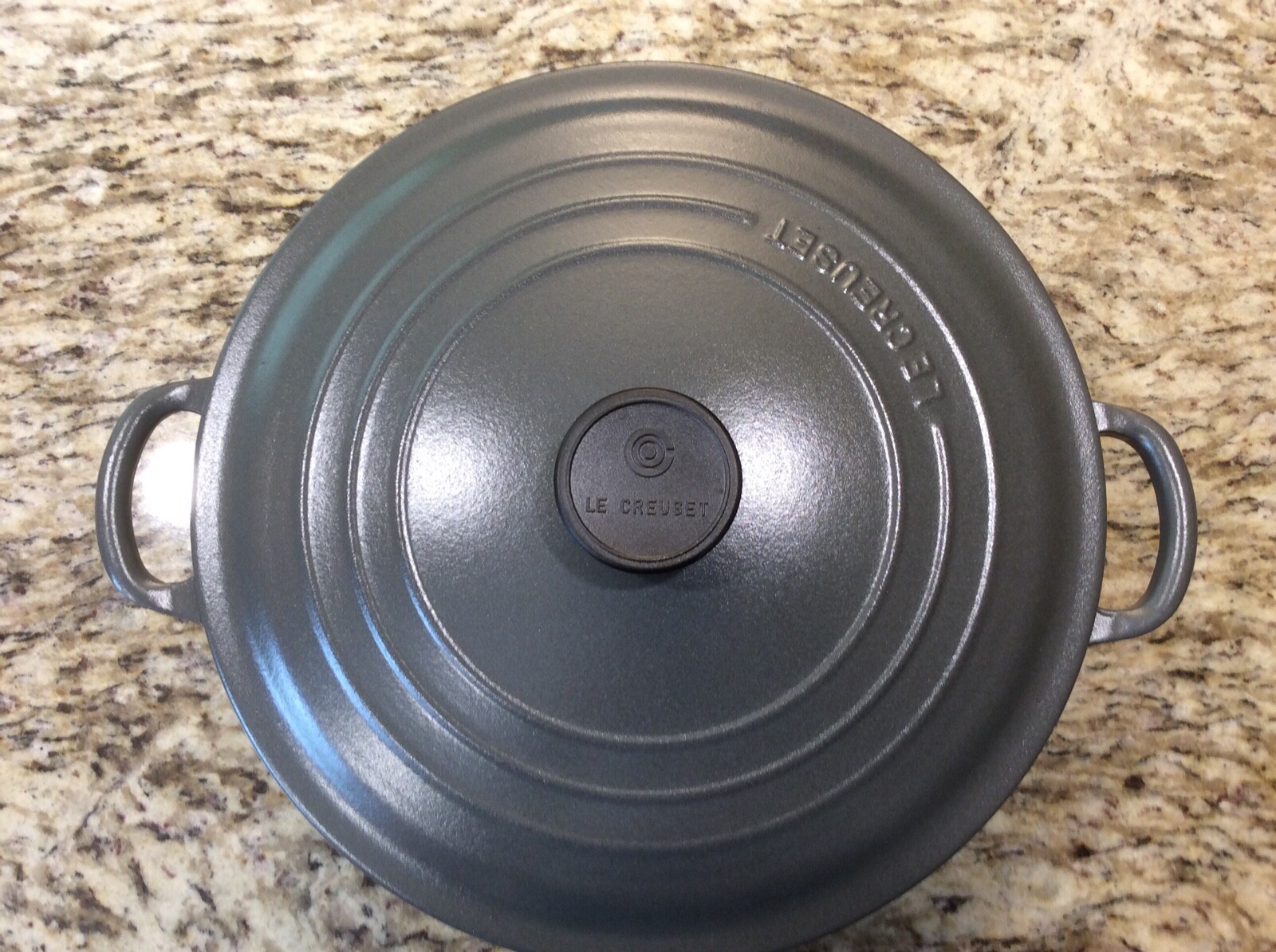 RARE! Le Creuset GRANITE Gray Enameled Cast Iron Round Dutch Oven 7.25 qt 6.7L