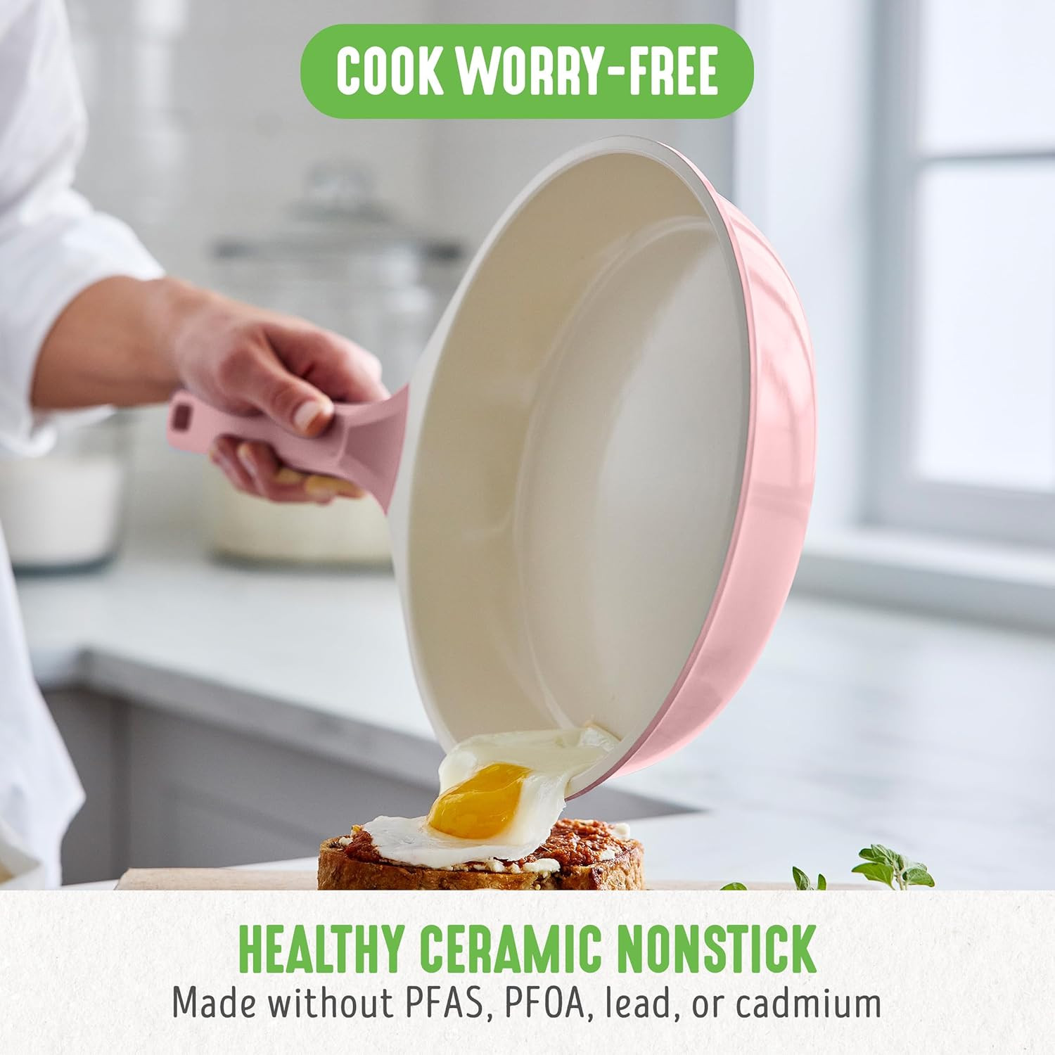 Arte 8 Piece Ceramic Nonstick Cookware Pots and Pans Set, Induction Suitable, PF