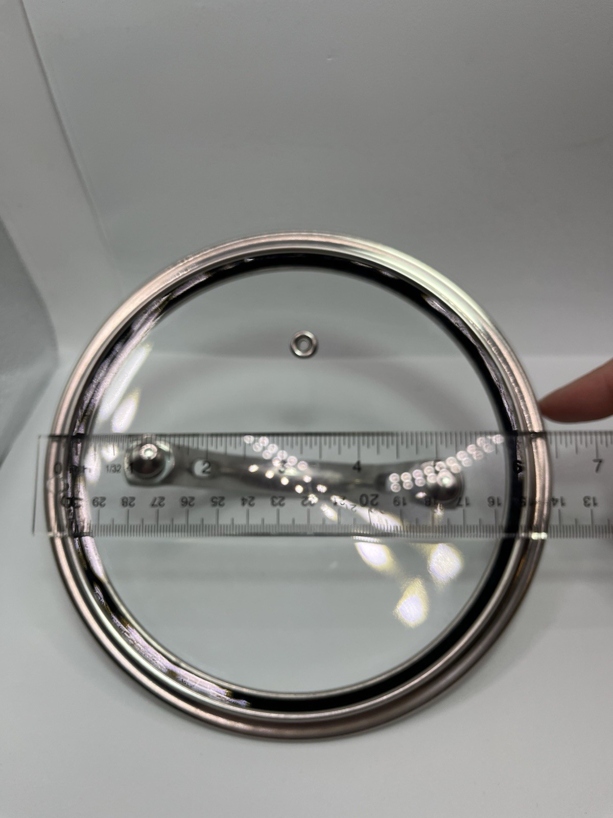 Stainless Steel Glass Lid 6 5/8” Dia For 6” Inside Diameter Pot Pan Vented