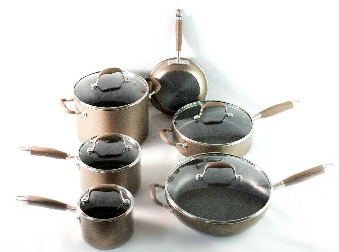 Anolon Advanced Home Hard-Anodized Nonstick 11-Piece Cookware Set (Bronze)