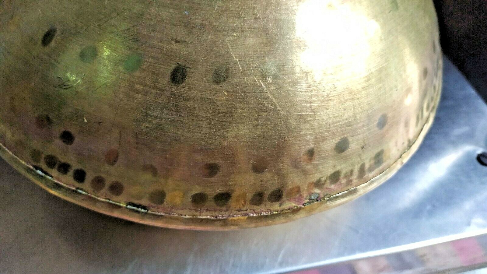 Brass Cooking Handi Tope Pot Peetal Degchi 5 Lt For Chicken Biryan Meat Pot.