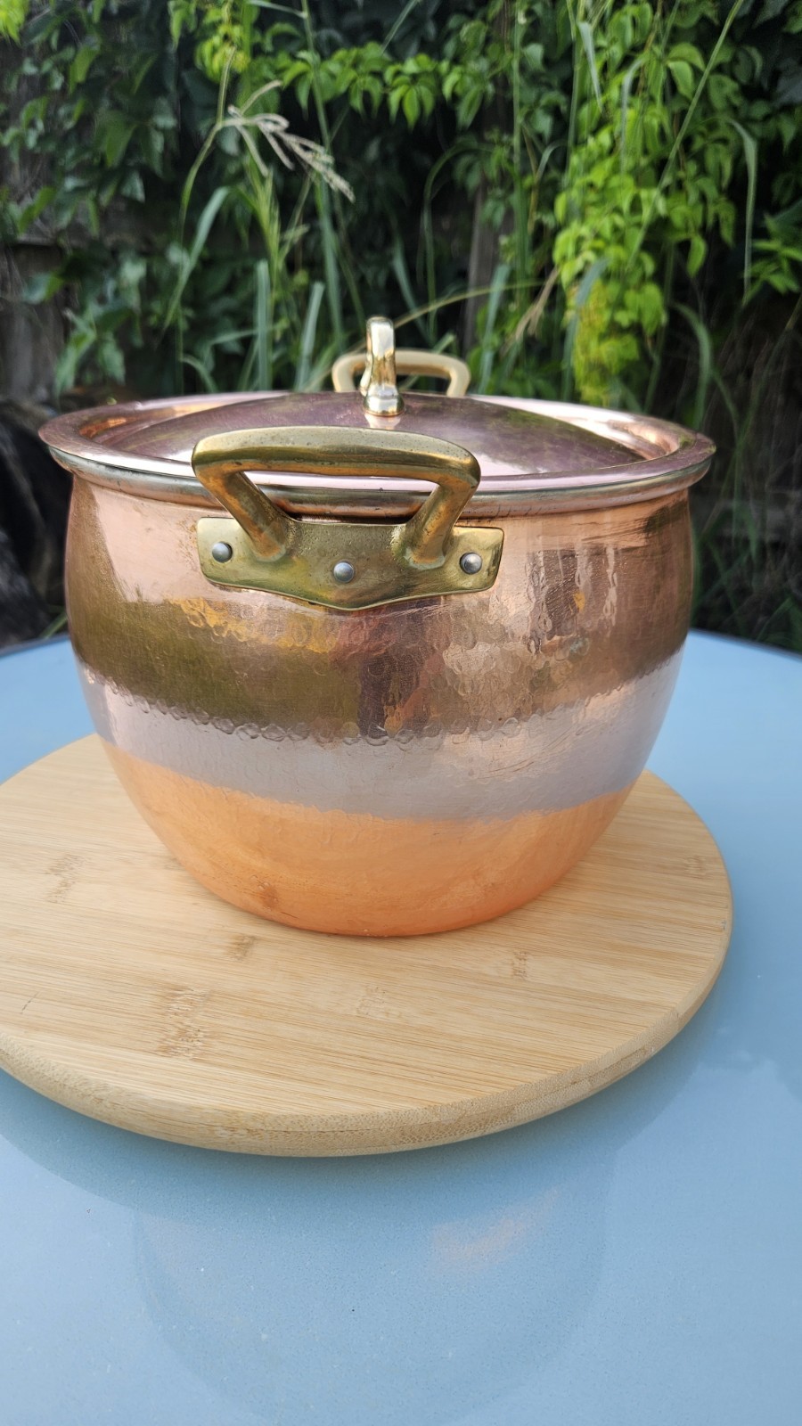 Ruffoni 7.5 Qt Historia Hammered Copper Stockpot w/Classic Brass Handles