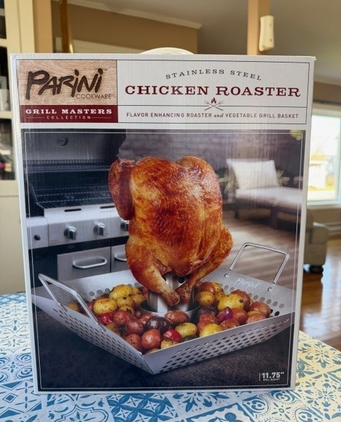 Parini Cookware Stainless Steel Chicken Roaster Grill Basket 11.75″ New In Box