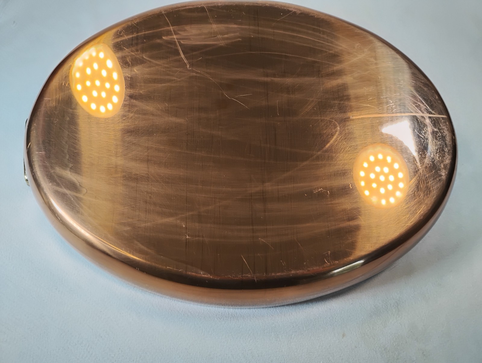 French Style Copper Cookware Au Gratin Pan Brass Oval 12.5″ Stainless