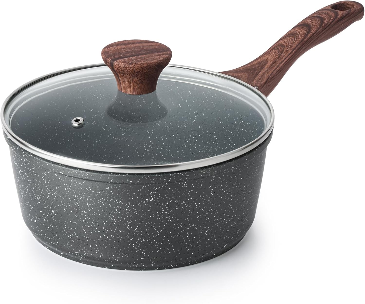 1.5Qt Nonstick Saucepan with Li Granite Coating Cool Handle Induction Compatible