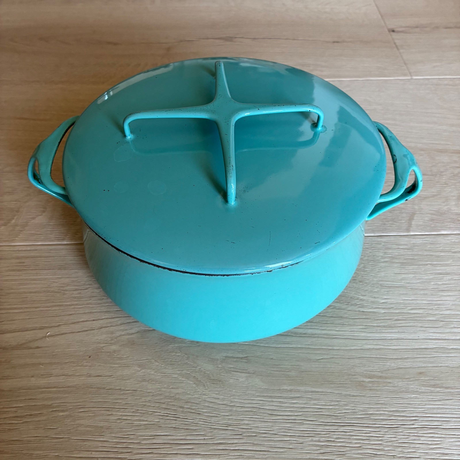 Vintage Dansk Kobenstyle Turquoise 4 Qt Dutch Oven Jens Quistgaard MCM 1960s 8.5