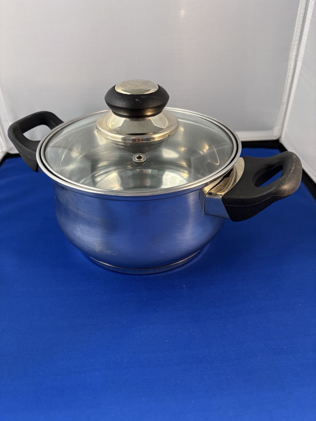 Vintage Master Chef Steel Stock Pot Bottom/Vented Lid Cooking Pan Cookware