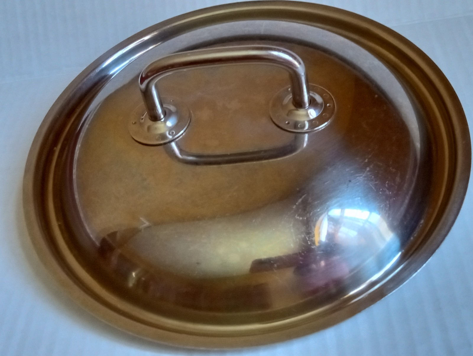 Unbranded Stainless Steel Lid, Outer Rim 8.5″, Inner Lip 8″