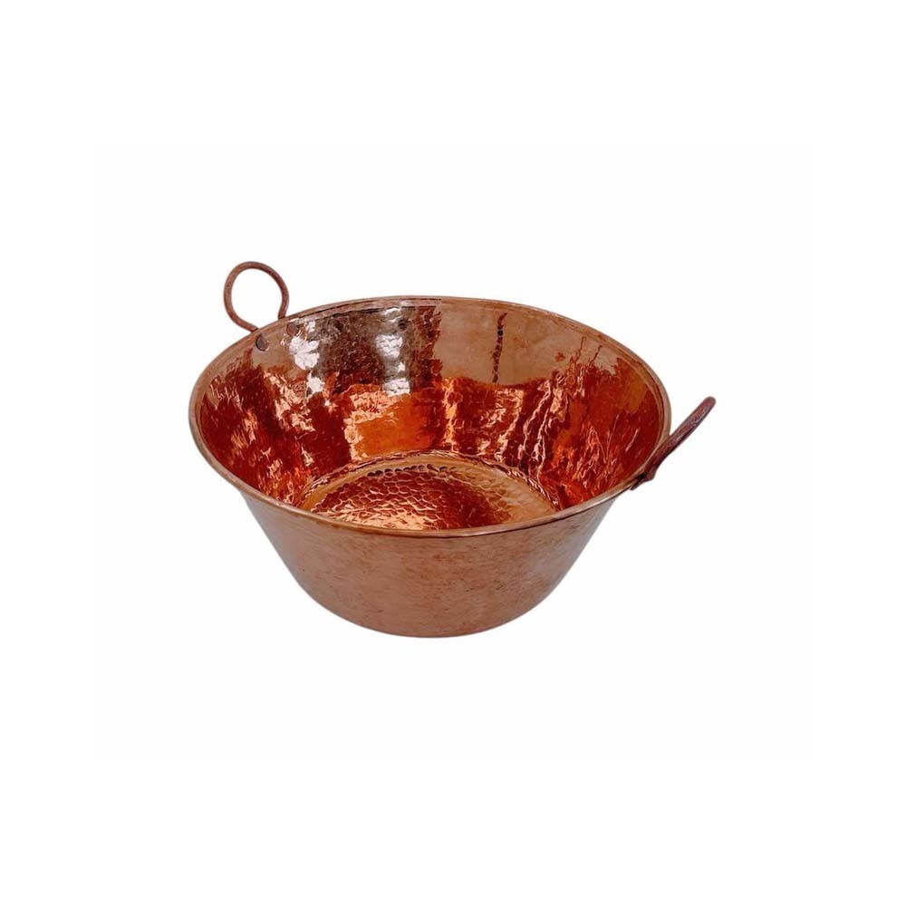 18″ Copper Cazo de Cobre for Carnitas Tacos 100% Pure Copper Mexican Cooking Pot