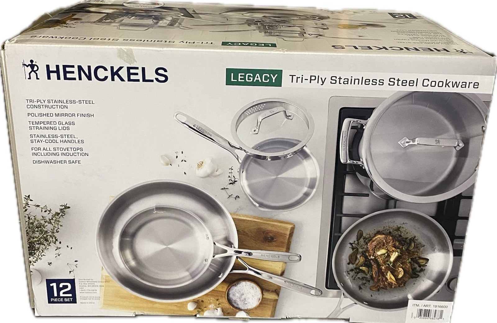 Henckels Legacy Tri-Ply Clad 12 Piece Stainless Steel Cookware Set 1816600