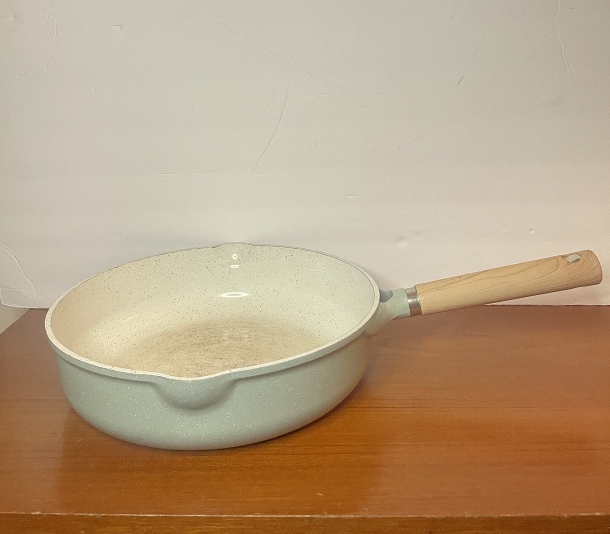 Master Class Premium Cookware Large Frying Pan Blue, Speckled Ceramic Lining 11”