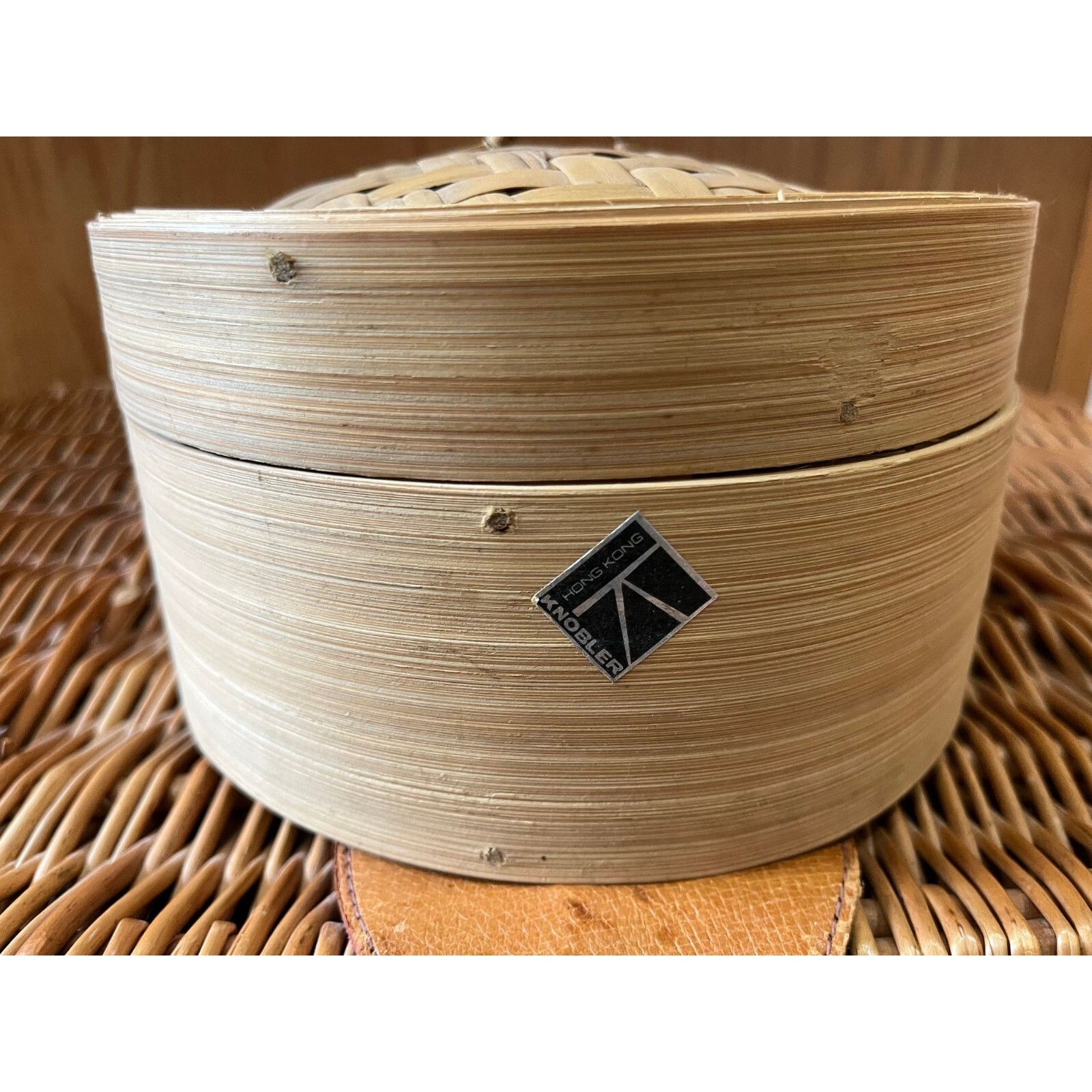 Knobler Bamboo Steamer Made In Hong Kong New With Original Label 1980’s NWOT