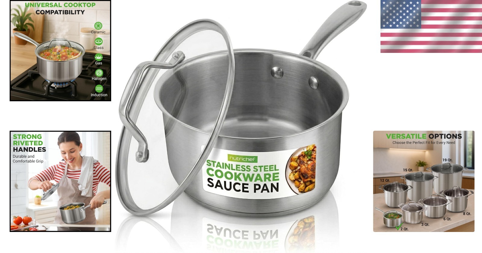 Heavy-Duty 2-Qt Stainless Steel Sauce Pot – Induction Ready
