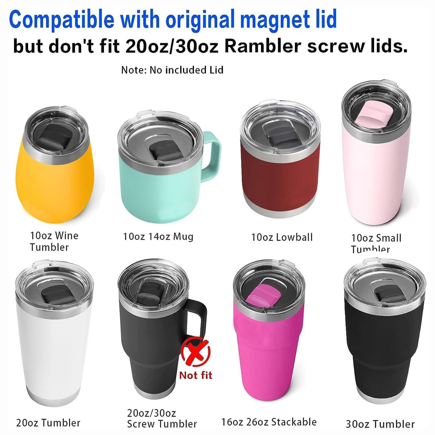 Magnetic Slider Replacement for Yeti Lids 10 oz, 14oz, 16 oz, 20 oz, 26 oz,30oz