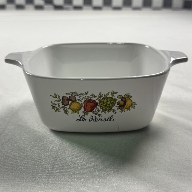 Corning Ware Spice O Life Le Persil 700ml Square Casserole Dish P-43-B Vintage