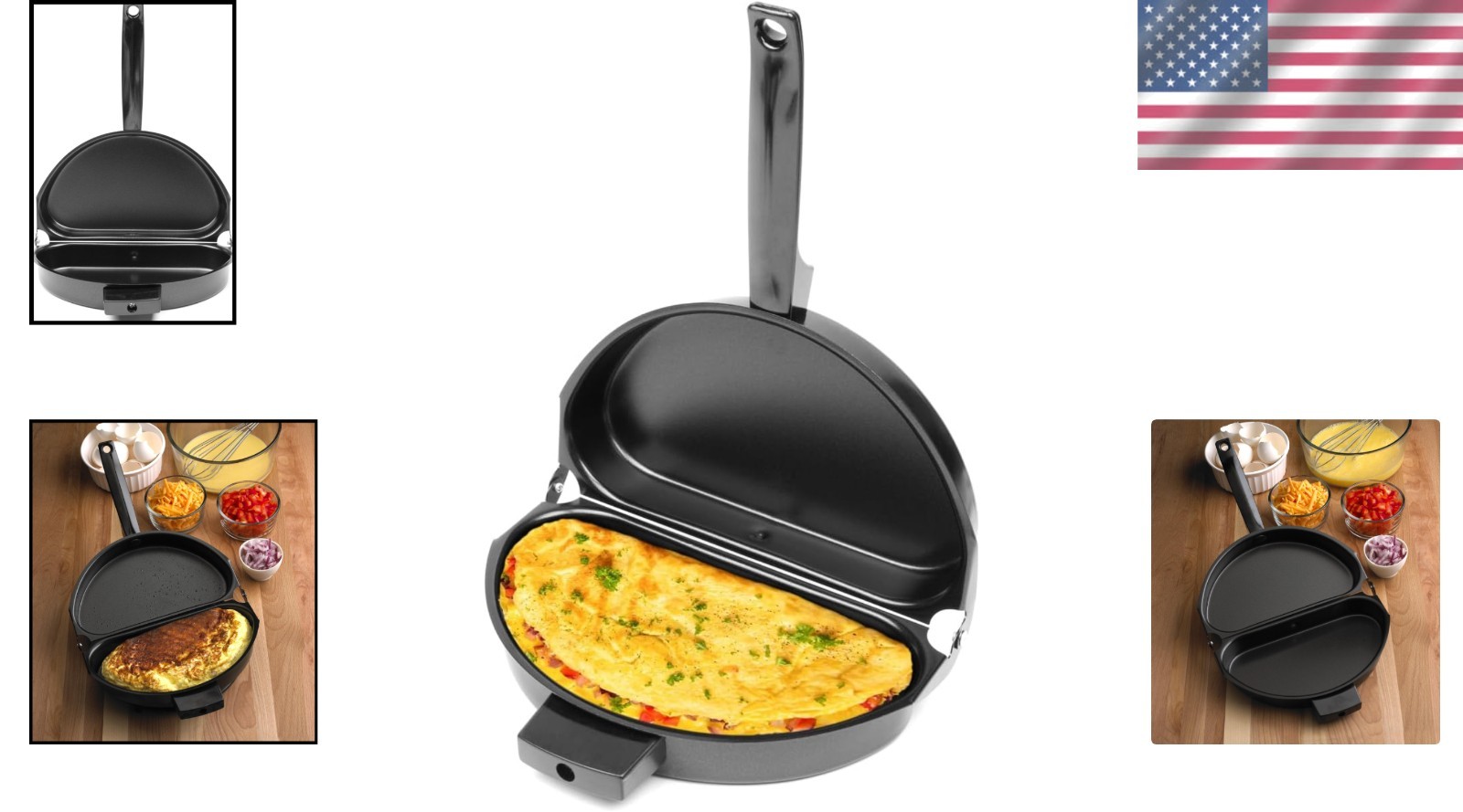 Non-Stick 8.75” Omelette Pan with Dual-Sided Design – Perfect for Home Cooks
