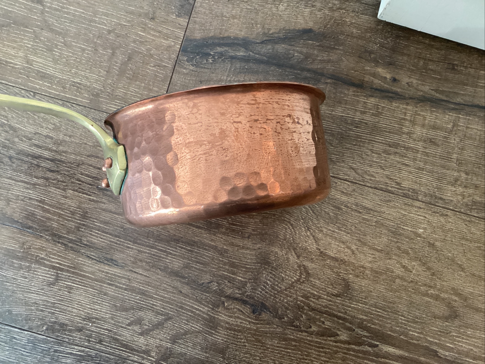 Vintage CORDON BLEU No. 14 Hammered Copper Saucepan France 1 Quart Pot Free Ship