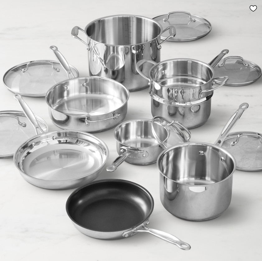 Cuisinart Chef’s Classic 14 Pc Stainless Steel Ceramic Nonstick Cookware Set