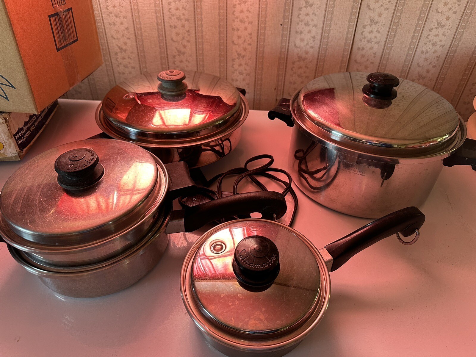 SALADMASTER 18-8 Tri-Clad Stainless Steel 11PC Cookware Set w Electric Skillet