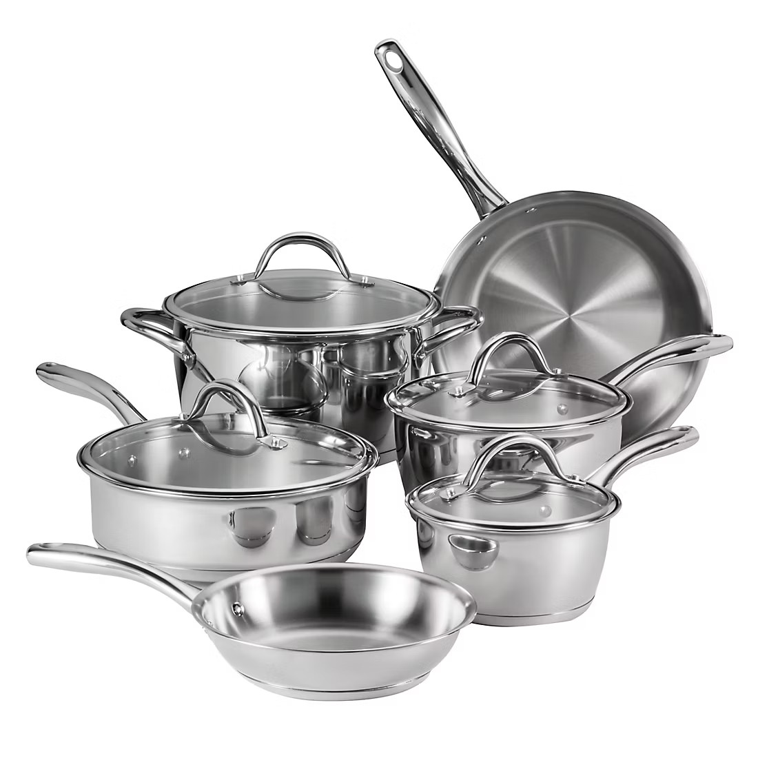 Tramontina 10-Piece Tri-Ply Base Stainless Steel Cookware Set Induction Ready