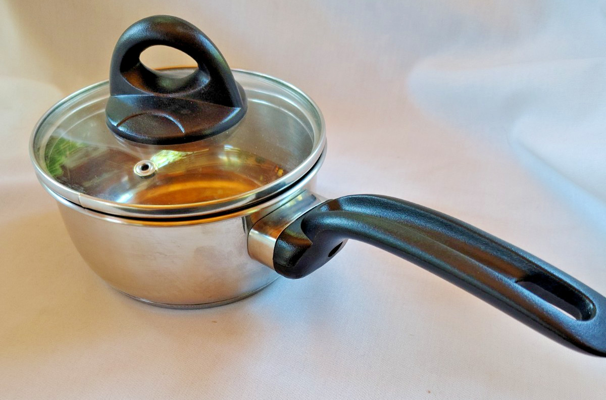 1 Quart Stainless Steel Sauce Pan With Vented Lid Heavy Bottom