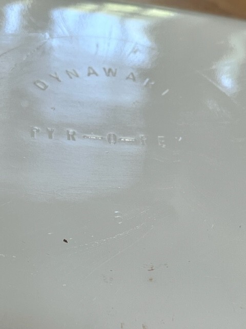 PYR=O-REY RECTANGLE SHAPED BROWN FLOWER 8 1/2 BY 5 1/2 MILK GLASS CASSEROLE DISH