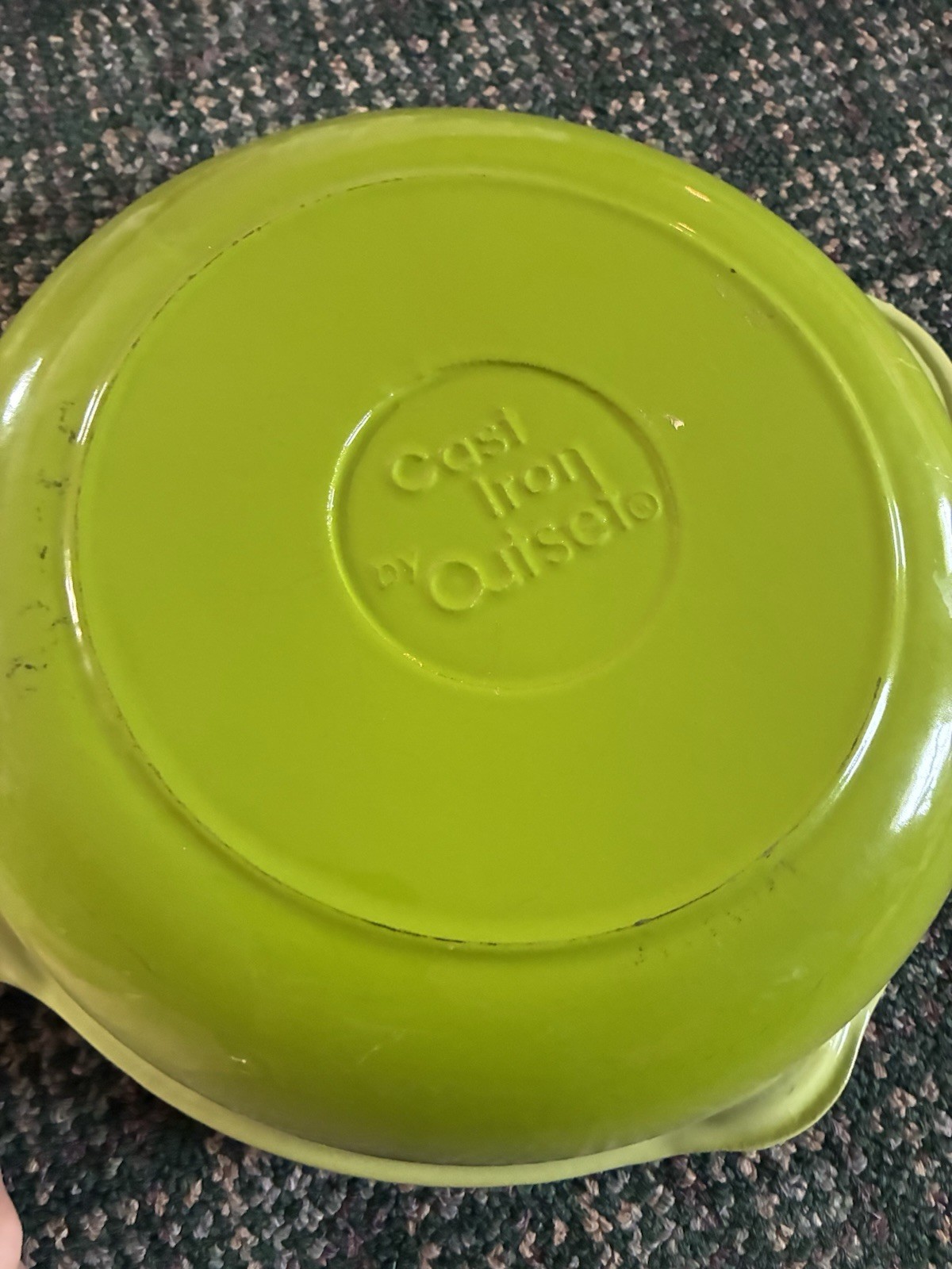 Crofton Enameled Cast Iron Skillet/Griddle Green/White Round Oven-Safe 1-Piece