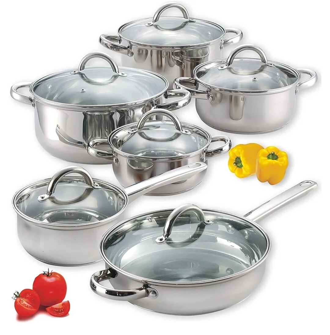 12-Piece Stainless Steel Cookware Set