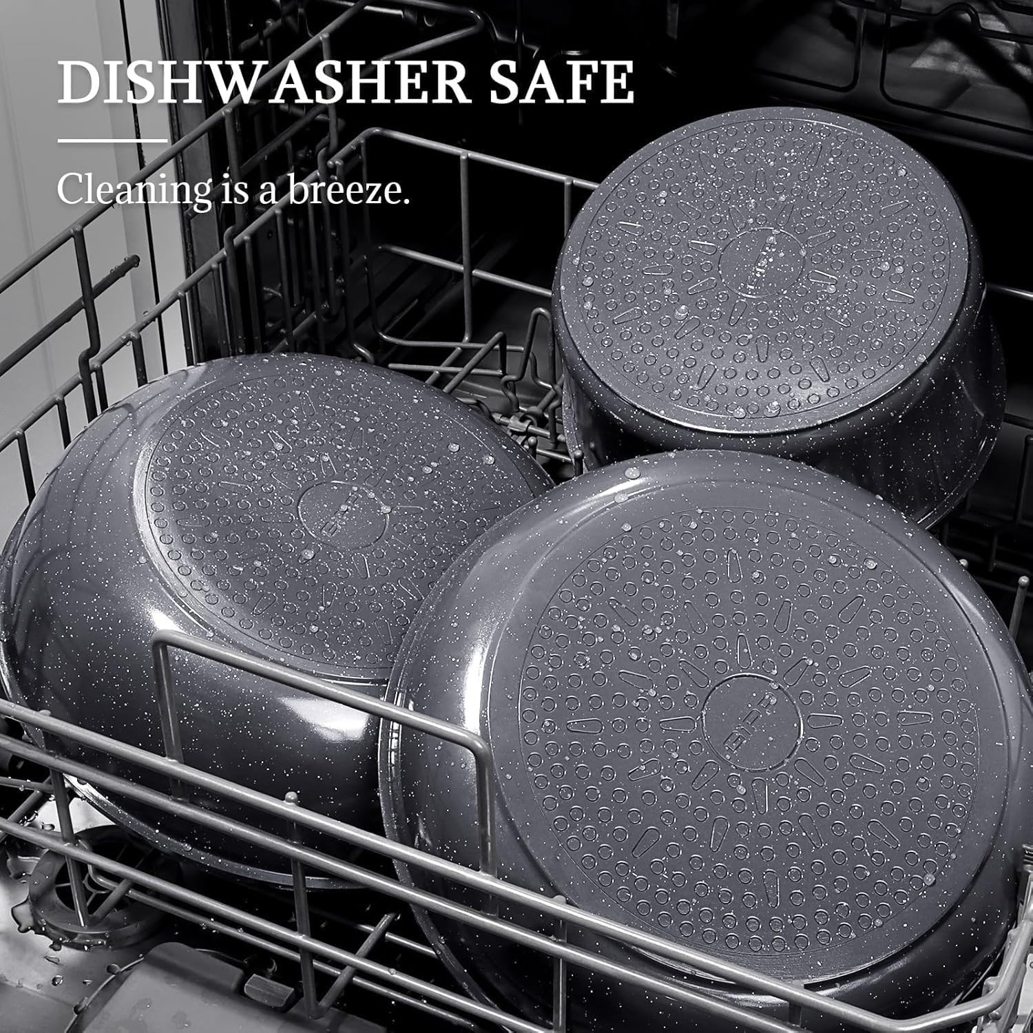 Space-Saving 5-Piece Induction Cookware Set – Non Toxic & Dishwasher Safe
