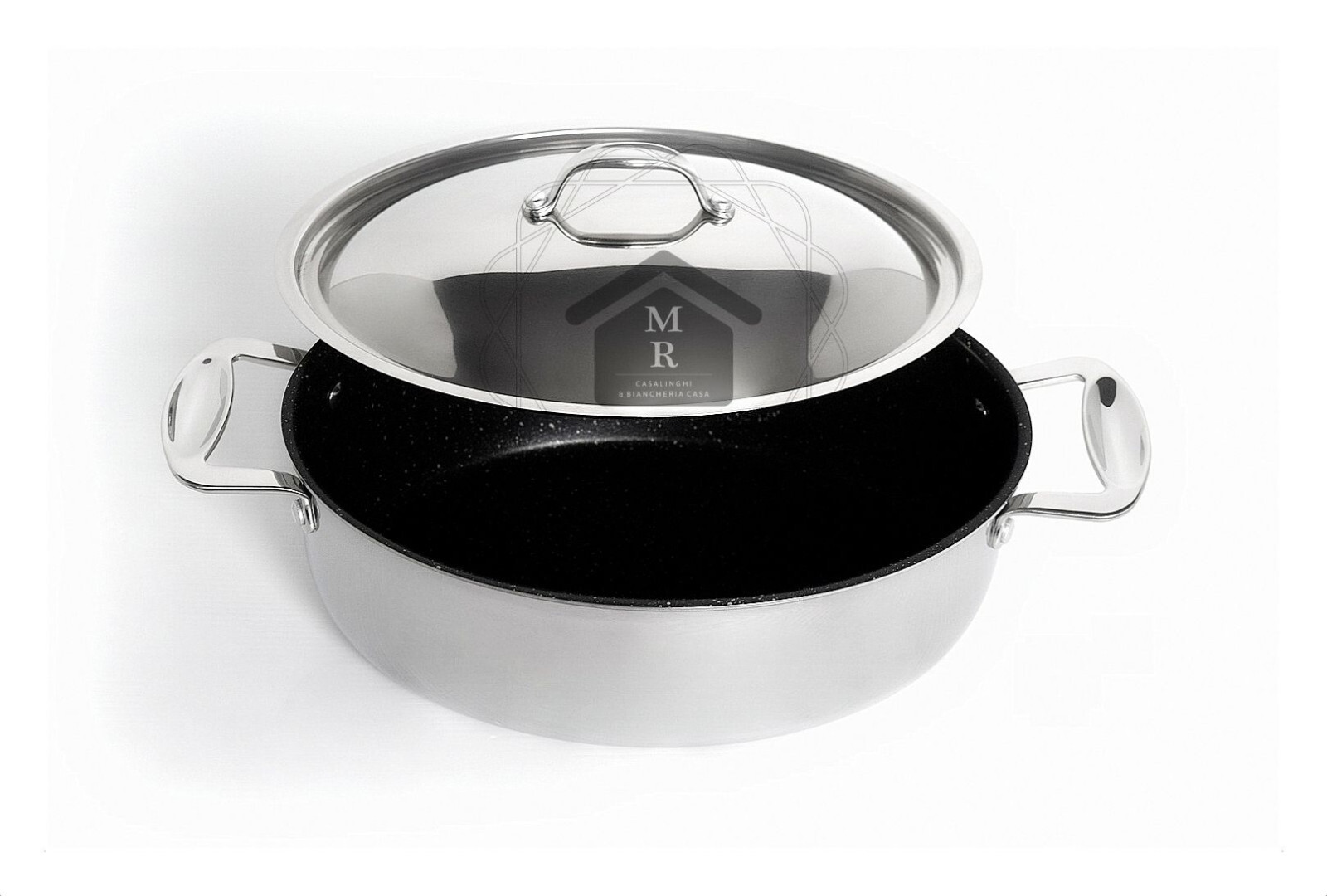 Glamuor Ston Mepra 18/10 Stainless Steel Oval Casserole Nonstick Coating