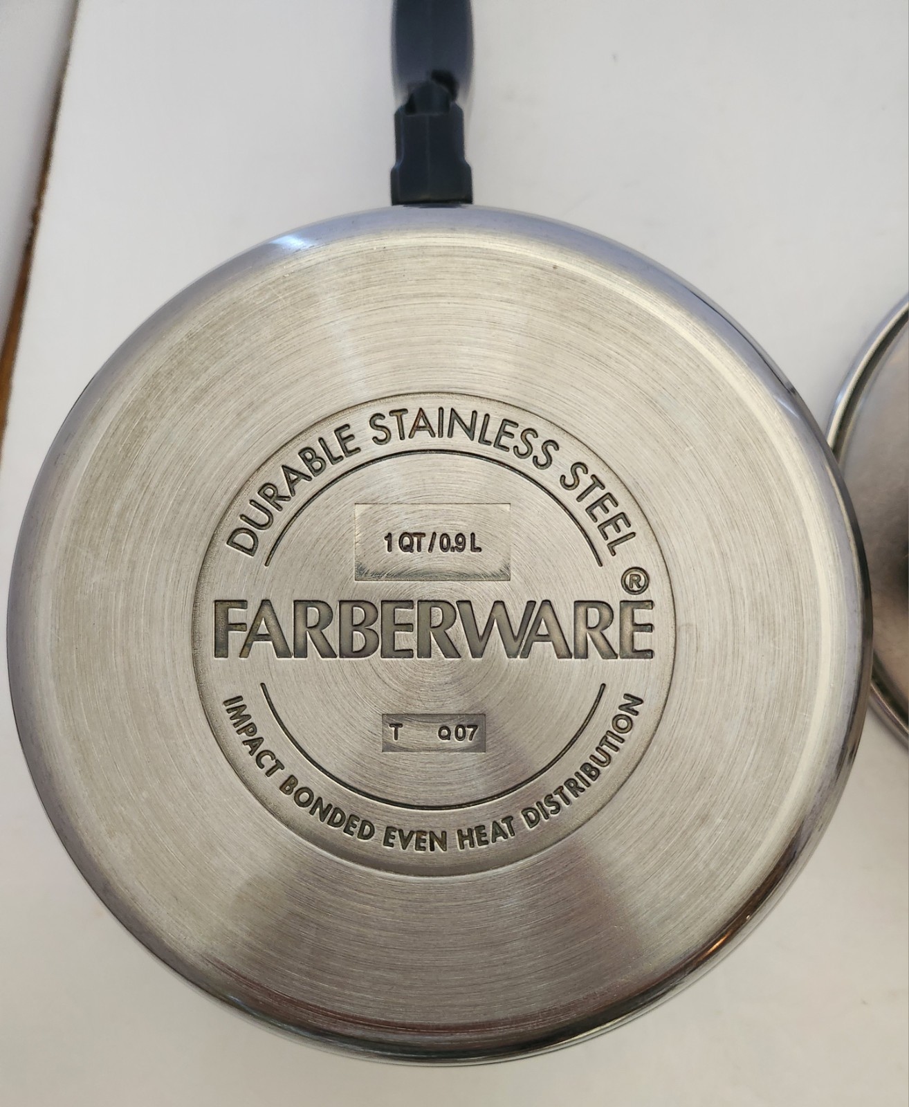 Farberware Aluminum Clad Stainless Cookware: 1 1/2qt & Lid 2- 1qt Pots 1 Lid