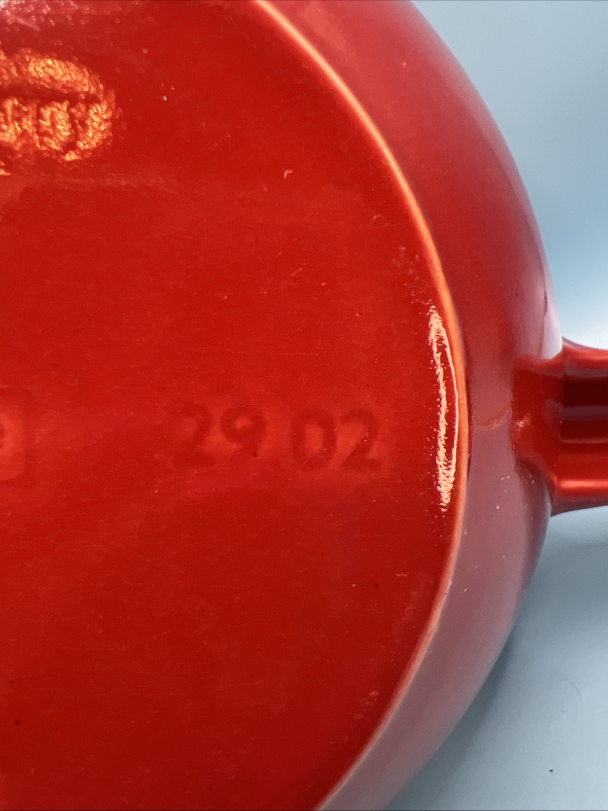 Emile Henry France 7″ Red Flame Ceramic BBQ Sauce Fondue Pouring Pot #2902