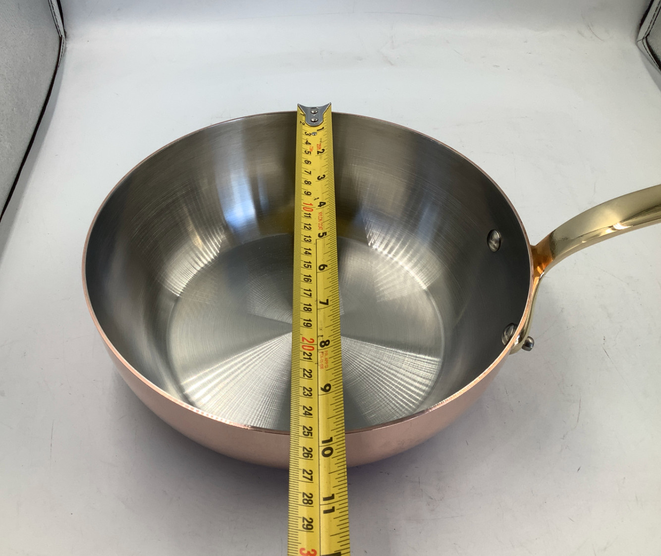 Mauviel M’Heritage 200 B 2mm Polished Copper & Stainless Steel Chef Pan, 3.7-qt