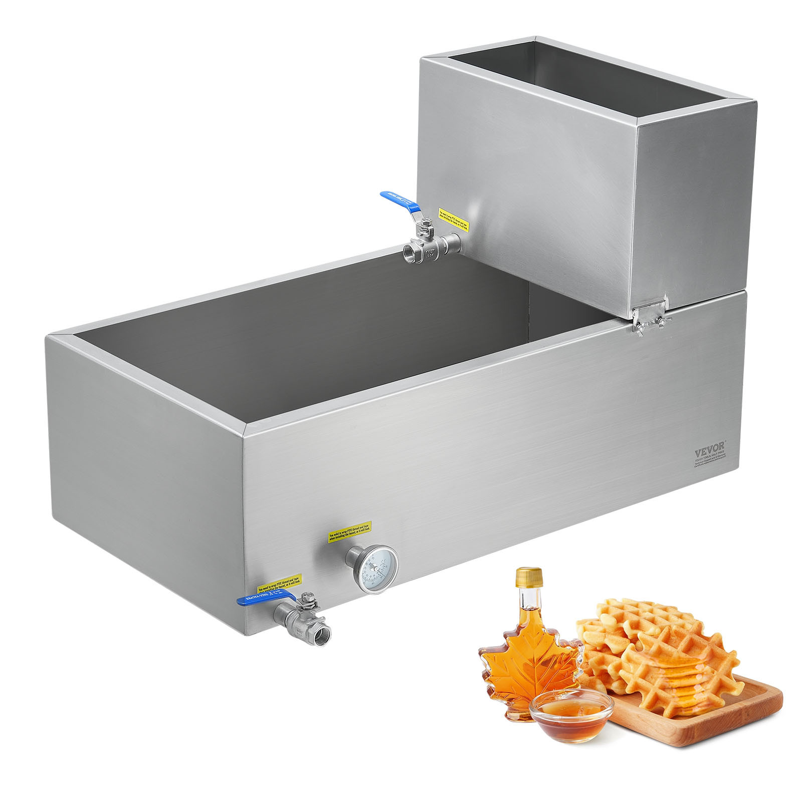 VEVOR 16X30 Maple Syrup Evaporator Pan Stainless with Valves and Thermometer